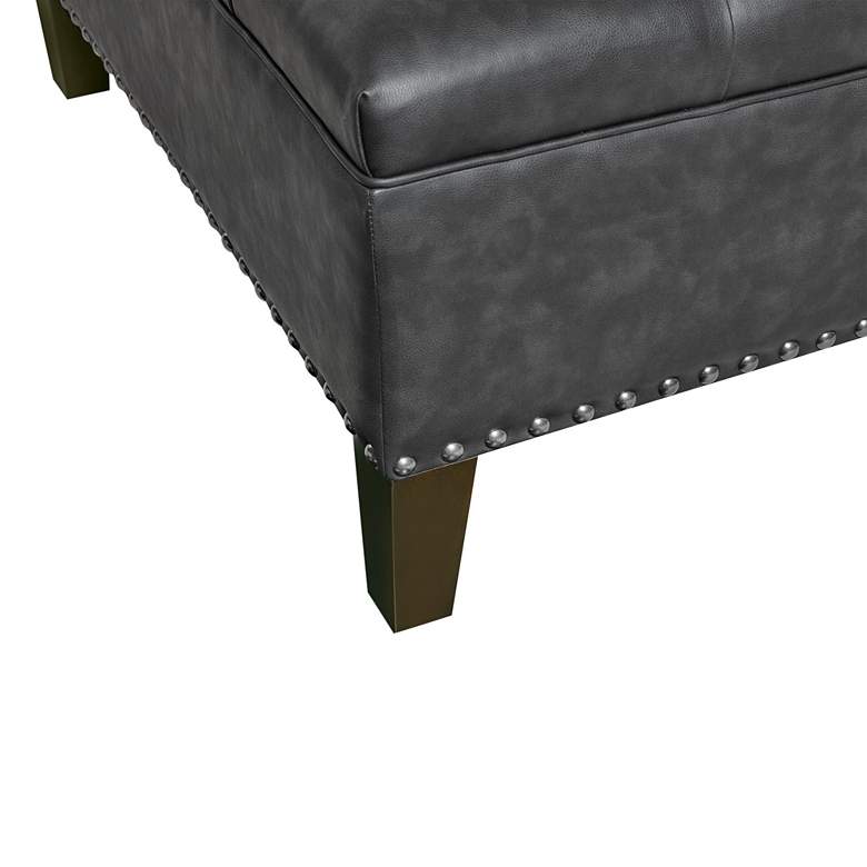Image 3 Alice Charcoal Tufted Fabric Square Cocktail Ottoman more views