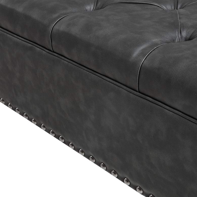 Image 4 Alice Charcoal Tufted Fabric Square Cocktail Ottoman more views