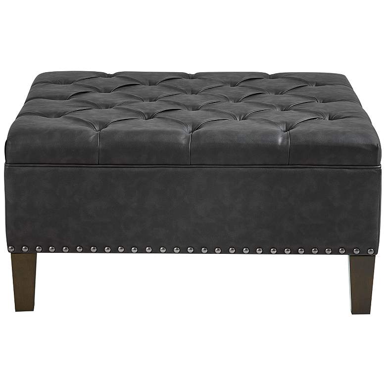 Image 6 Alice Charcoal Tufted Fabric Square Cocktail Ottoman more views