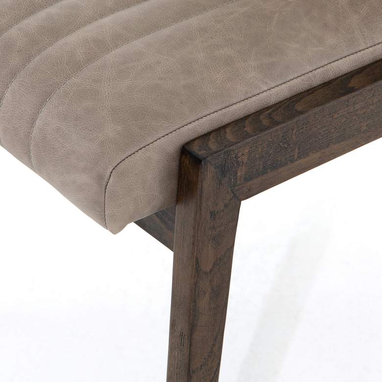 Image 4 Alice Sonoma Gray Leather and Beech Wood Dining Chair more views