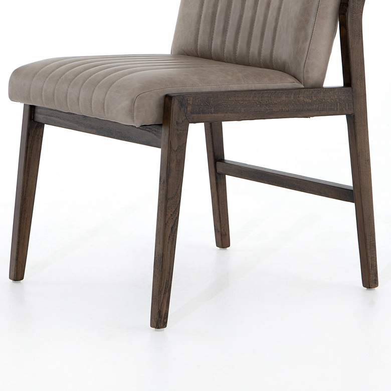 Image 7 Alice Sonoma Gray Leather and Beech Wood Dining Chair more views