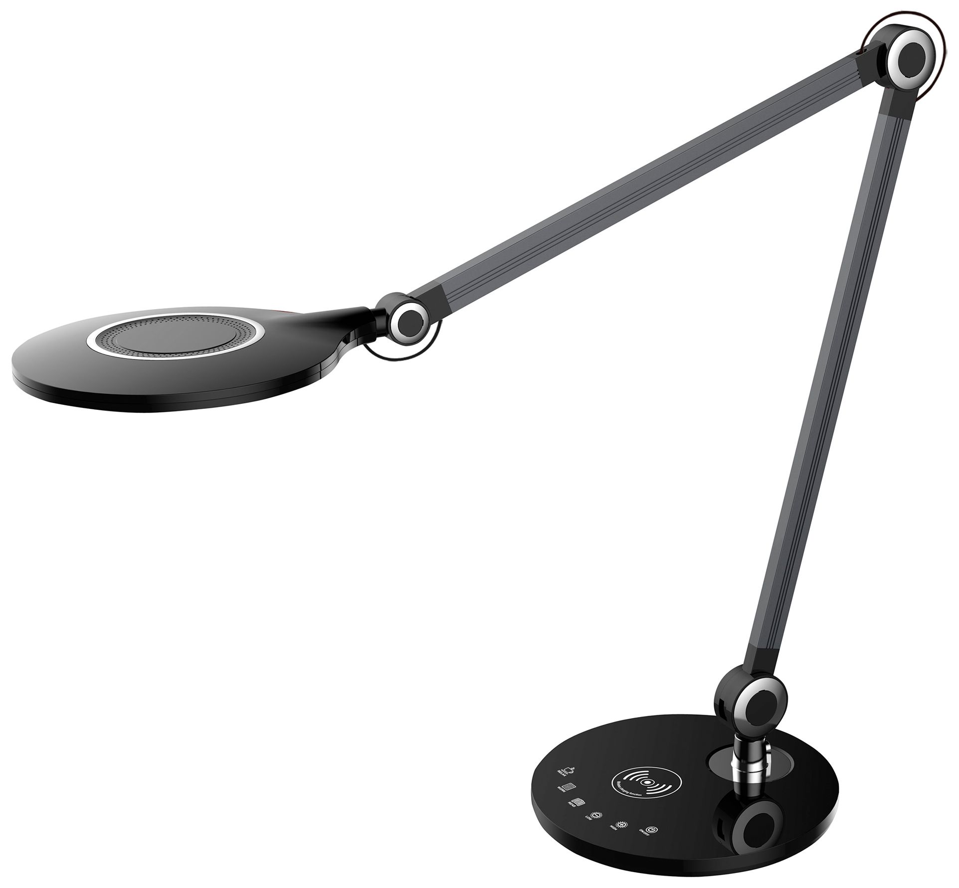 Image 2 Alina 19.5" High Black and Brushed Aluminum 10W Desk Lamp