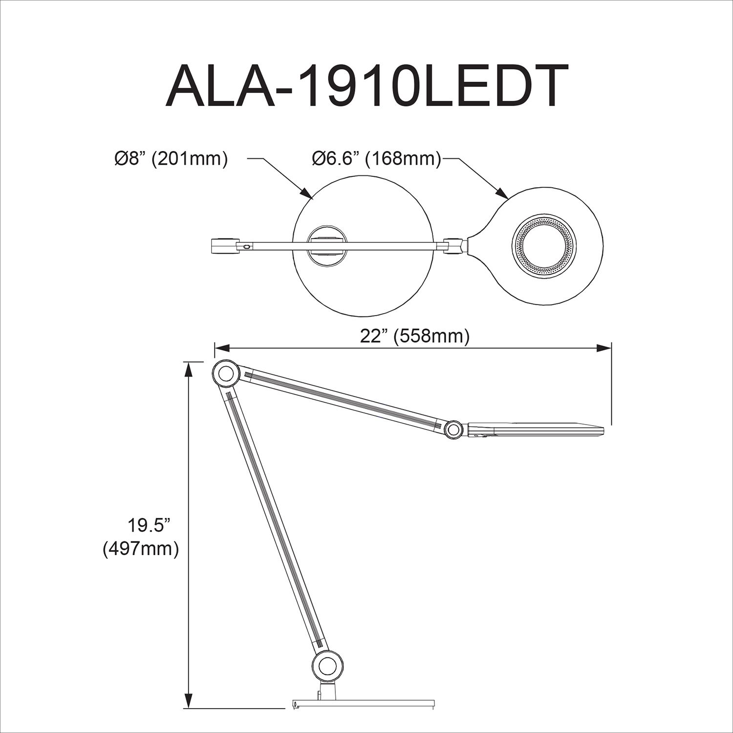 Image 3 Alina 19.5" High Black and Brushed Aluminum 10W Desk Lamp more views