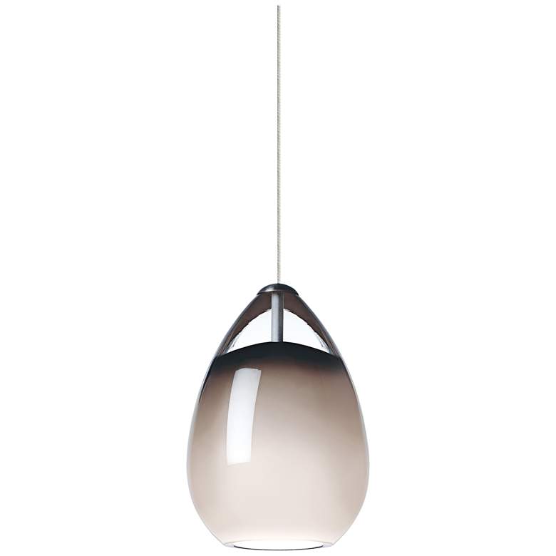 Image 1 Alina 4" Wide Smoke Glass Nickel Mini Pendant