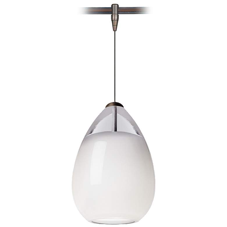 Image 1 Alina 4" Wide Venetian White Glass LED Monorail Mini Pendant