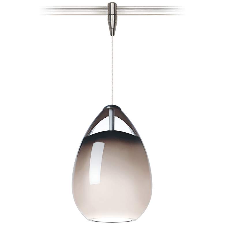 Image 1 Alina 4 inchW Smoke and Satin Nickel LED Monorail Mini Pendant