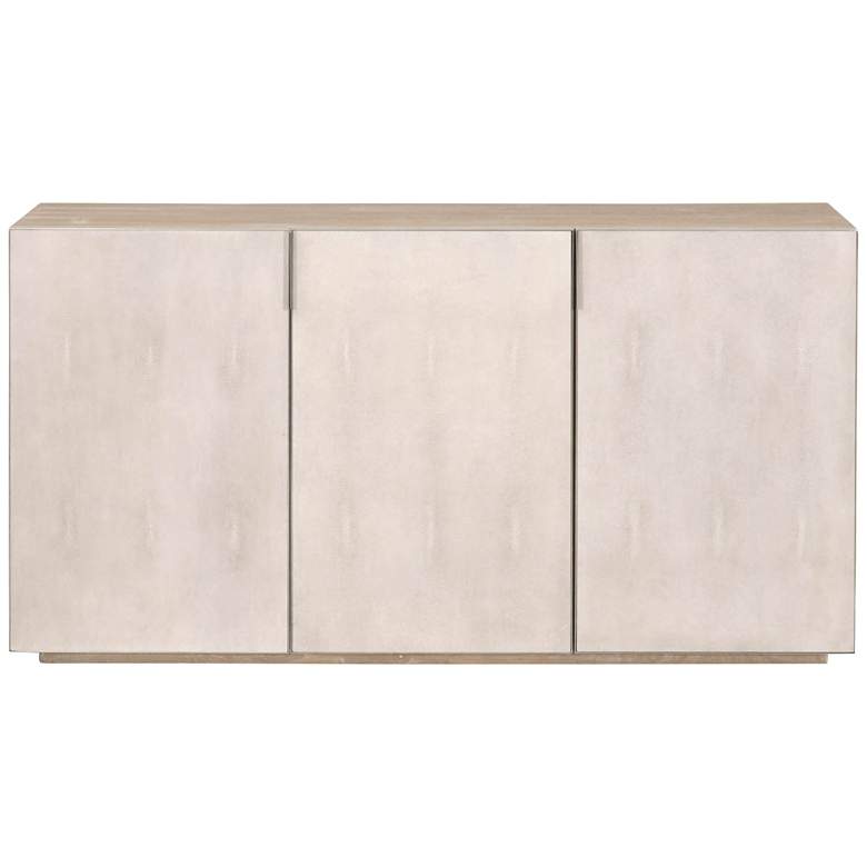 Image 1 Alina 63 inch Wide White and Natural Gray 3-Door Media Sideboard