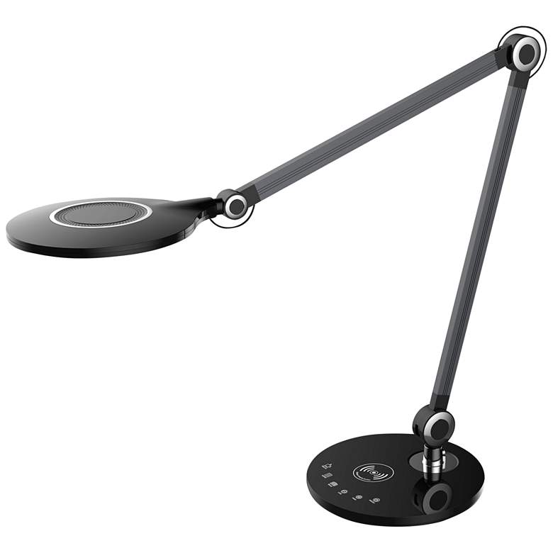 Image 2 Alina Black LED Touch Adjustable Architect Desk Lamp with Wireless Charging