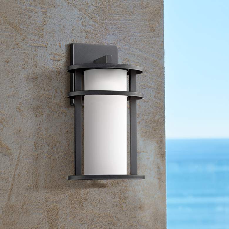 Image 1 Aline 13" High Black Finish Modern LED Outdoor Wall Light