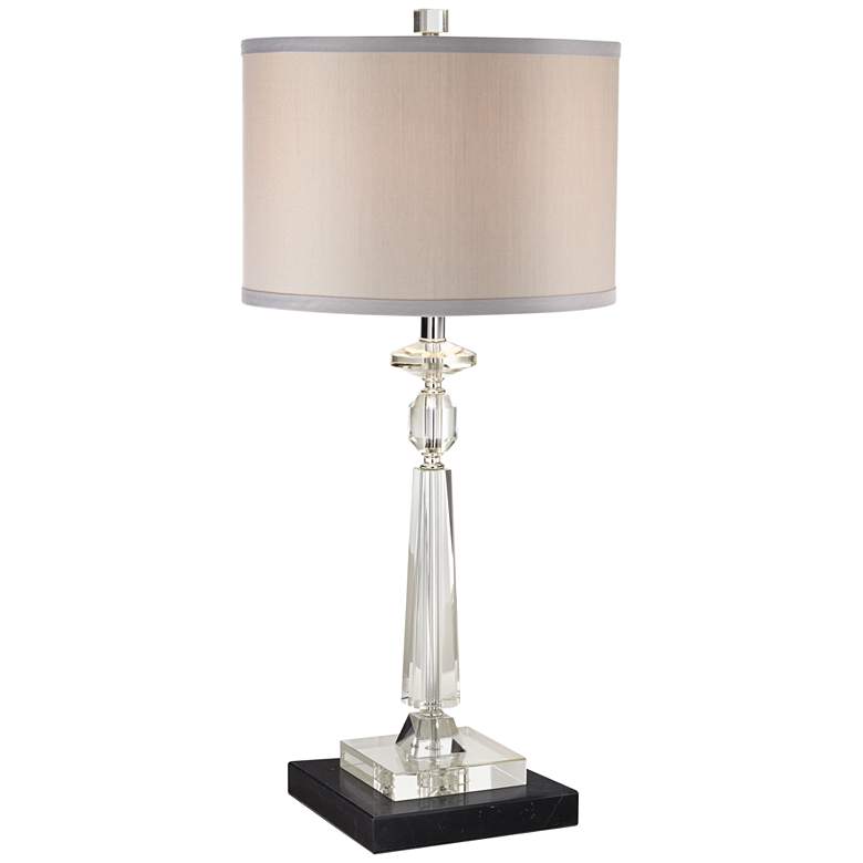 Image 1 Aline 26 1/2" Crystal Table Lamp with Square Black Marble Riser