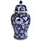 Aline Blue and White 18" High Ginger Jar with Lid