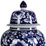 Aline Blue and White 18" High Ginger Jar with Lid