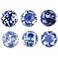 Aline Blue and White Decorative Orbs Set of 6