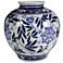 Aline Gloss Blue and White 9" High Decorative Vase