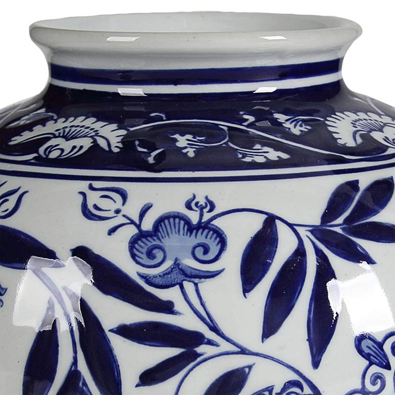 Image 2 Aline Gloss Blue and White 9" High Decorative Vase more views