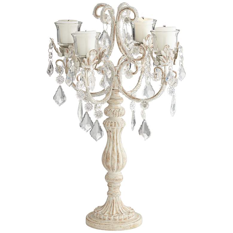 Image 1 Aline Ivory Candelabra Style 4-Light Crystal Candle Holder