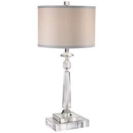 Image1 of Aline Modern Crystal Table Lamp With 8" Wide Square Riser