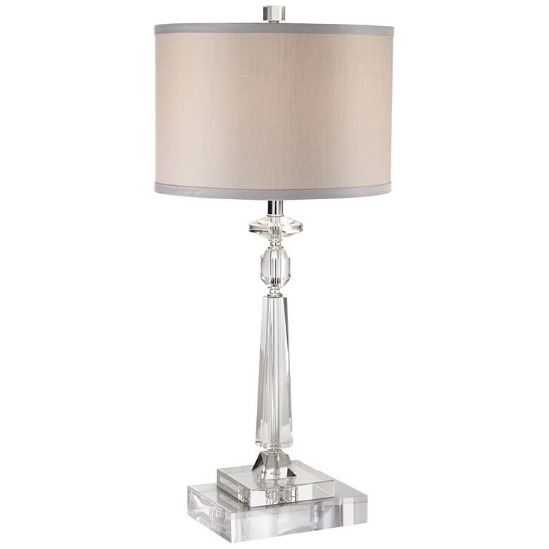Image 1 Aline Modern Crystal Table Lamp With 8 inch Wide Square Riser