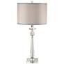 Aline Modern Crystal Table Lamp With 8" Wide Square Riser