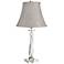 Aline Modern Crystal Table Lamp with Taupe Bell Shade