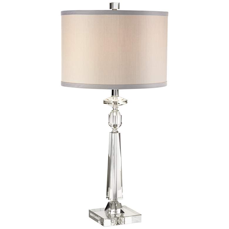 Image 3 Aline Traditional Crystal Table Lamp with Gray Shade