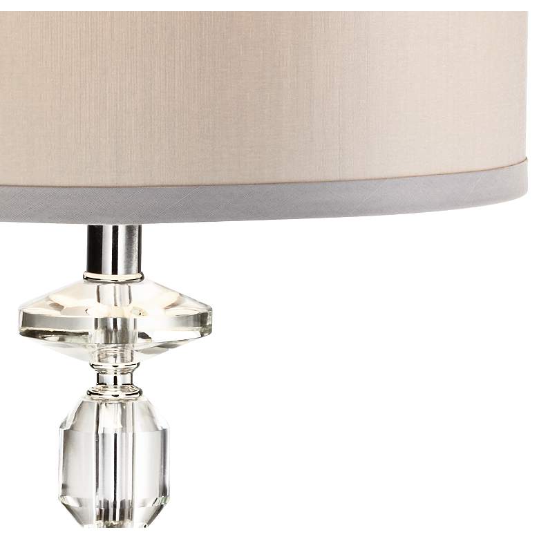 Image 6 Aline Traditional Crystal Table Lamp with Gray Shade more views