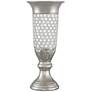 Alino Crystal 16" High Silver Pillar Urn Vase