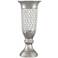 Alino Crystal 16" High Silver Pillar Urn Vase