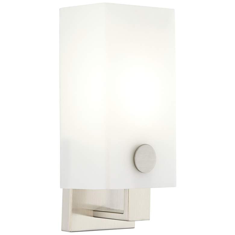 Image 1 Alisa 12 inch High Brushed Nickel LED Wall Sconce
