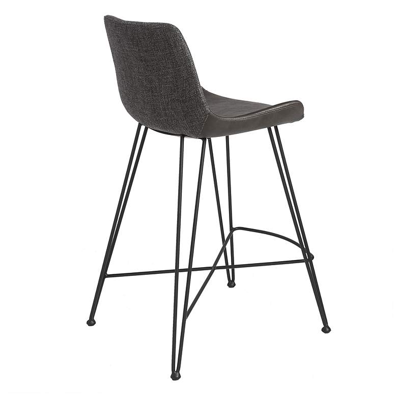Image 4 Alisa 25 1/2" Dark Gray Leather Counter Stool more views