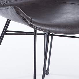 Image2 of Alisa Dark Gray Leatherette Modern Dining Side Chairs Set of 2 more views