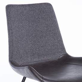 Image3 of Alisa Dark Gray Leatherette Modern Dining Side Chairs Set of 2 more views