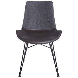 Image4 of Alisa Dark Gray Leatherette Modern Dining Side Chairs Set of 2 more views