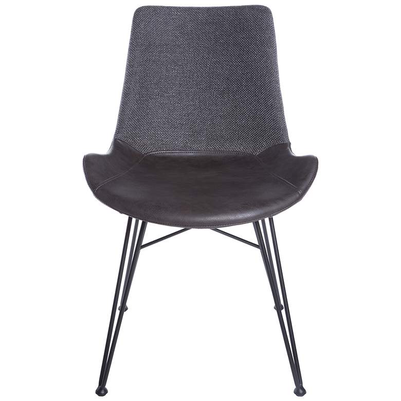 Image 4 Alisa Dark Gray Leatherette Modern Dining Side Chairs Set of 2 more views