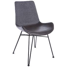 Image5 of Alisa Dark Gray Leatherette Modern Dining Side Chairs Set of 2 more views
