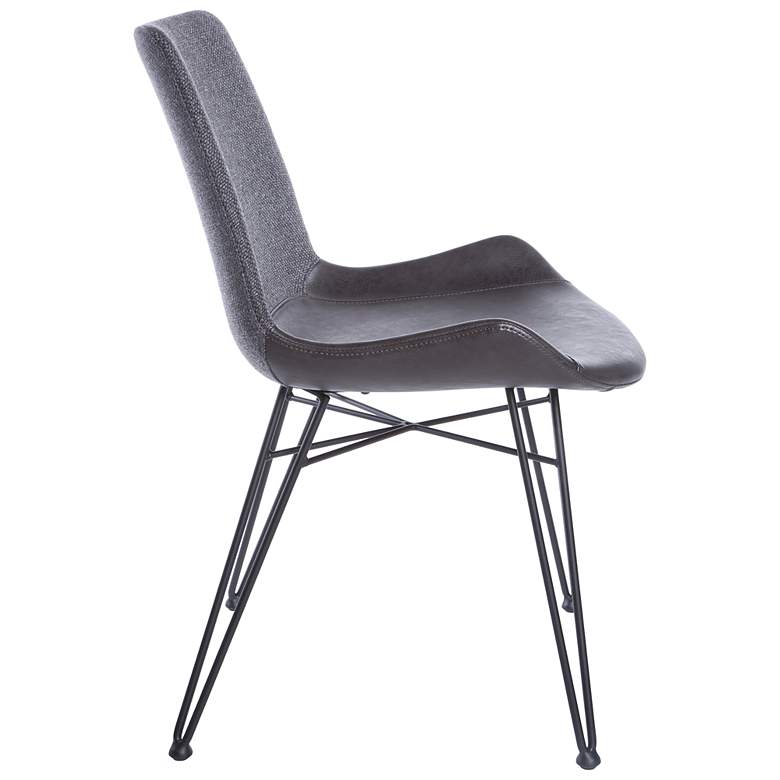 Image 6 Alisa Dark Gray Leatherette Modern Dining Side Chairs Set of 2 more views