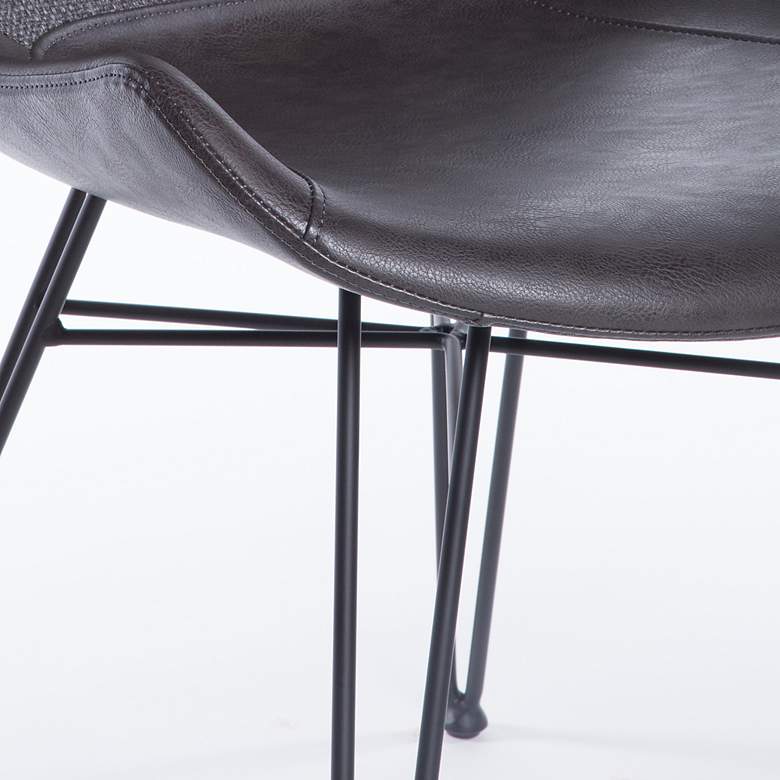 Image 2 Alisa Dark Gray Leatherette Side Chair Set of 2 more views