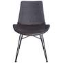 Alisa Dark Gray Leatherette Side Chair Set of 2