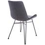 Alisa Dark Gray Leatherette Side Chair Set of 2