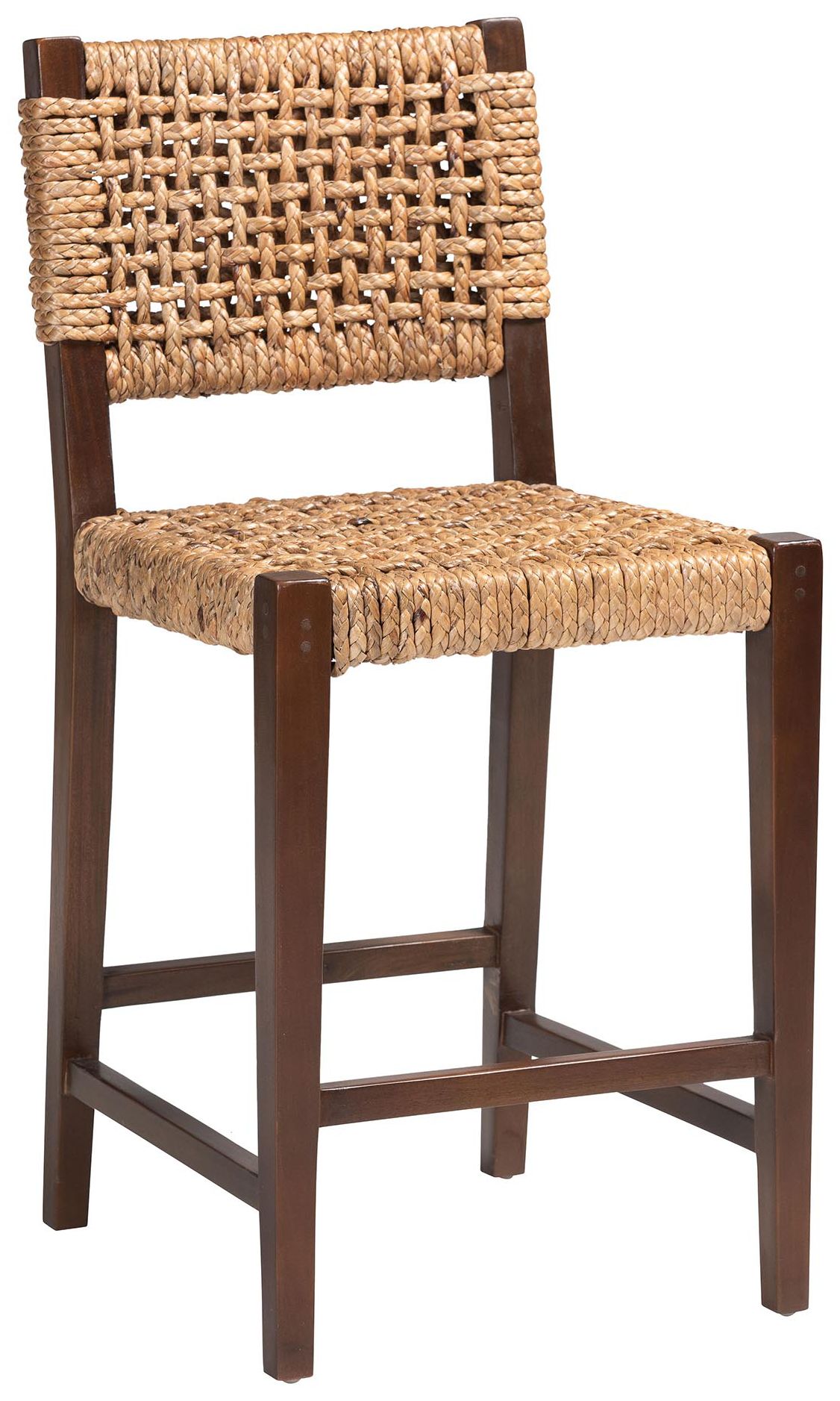 Image 2 Alise 27 1/4" Woven Seagrass and Mahogany Bar Stool
