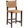Alise 27 1/4" Woven Seagrass and Mahogany Bar Stool