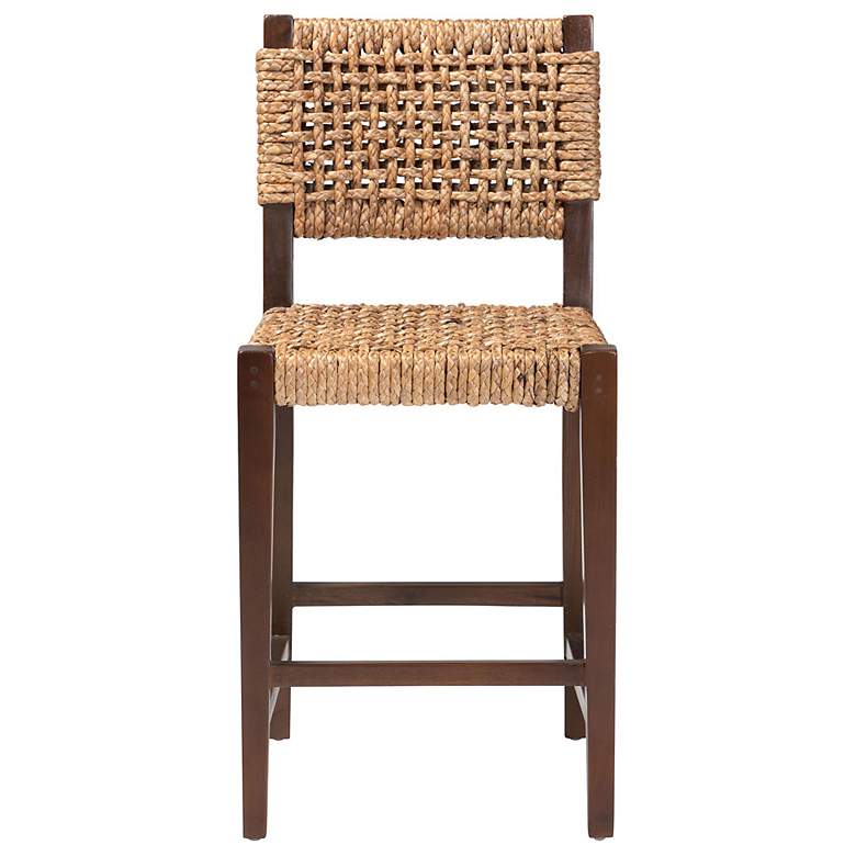 Image 3 Alise 27 1/4" Woven Seagrass and Mahogany Bar Stool more views