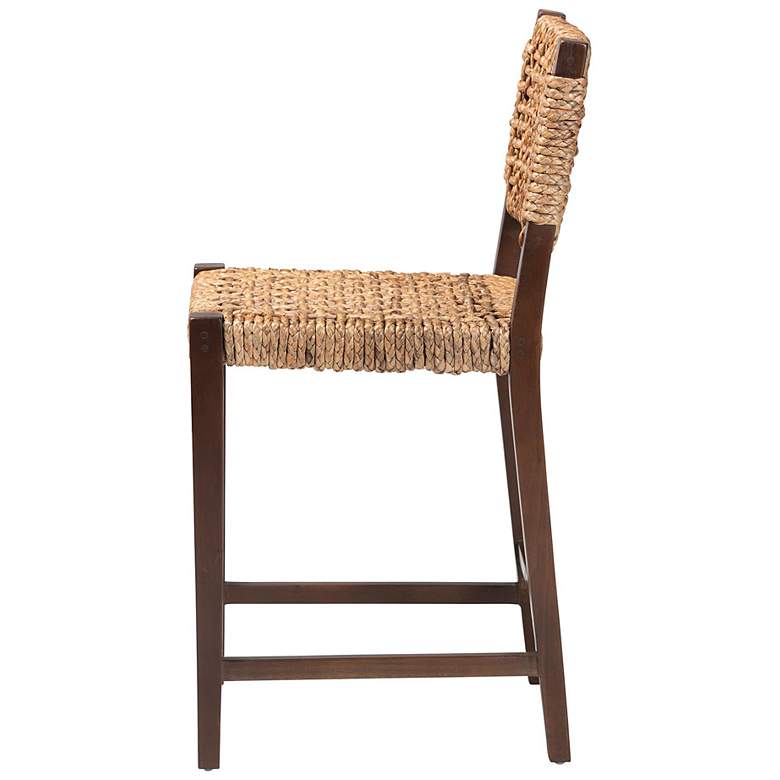 Image 4 Alise 27 1/4" Woven Seagrass and Mahogany Bar Stool more views