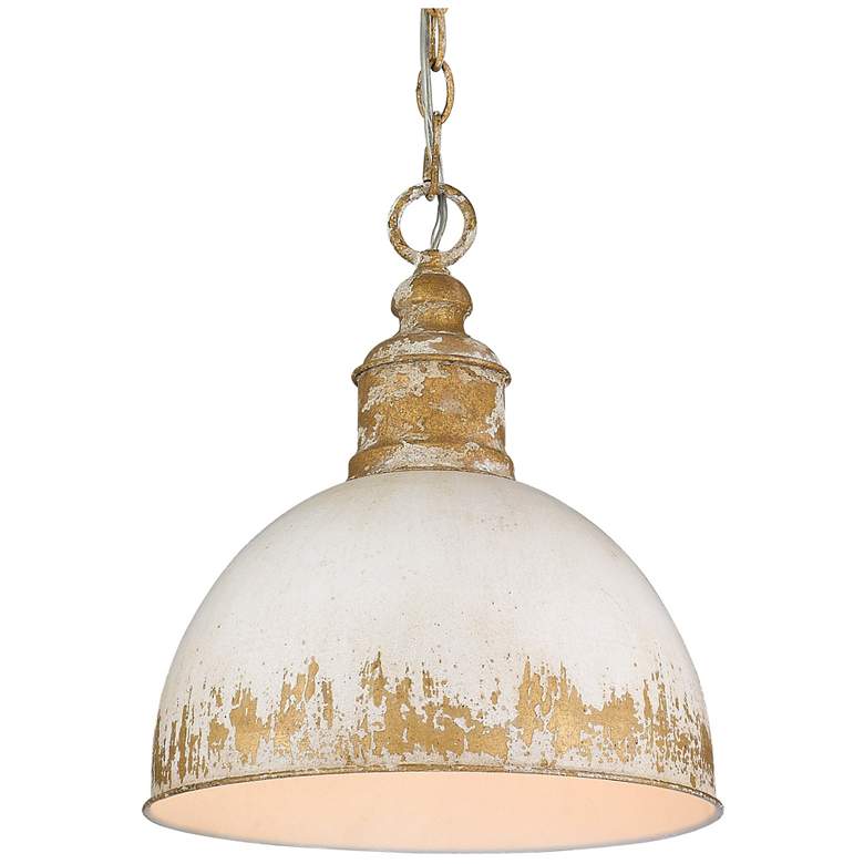 Image 1 Alison 12 inch Wide Vintage Gold 1-Light Mini Pendant with Antique Ivory S