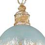 Alison 14" Wide Vintage Gold Pendant Light with Teal Shade