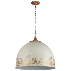 Alison 21" Wide Vintage Gold and Antique Ivory Pendant Light