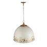 4_Alison 21" Wide Vintage Gold and Antique Ivory Pendant Light more views