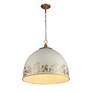 7_Alison 21" Wide Vintage Gold and Antique Ivory Pendant Light more views