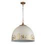 Alison 21" Wide Vintage Gold and Antique Ivory Pendant Light