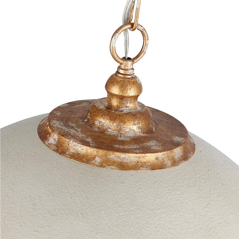 Image 6 Alison 27" Wide Vintage Gold and Antique Ivory Pendant Light more views